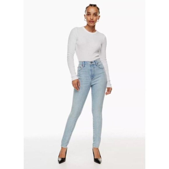 Denim Forum Indigo The Lola High Rise Skinny  High-waisted skinny jeans 27x28 - Picture 16 of 16
